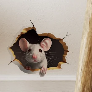 Decoratie woonkamer accessoires - Speelse muizensticker voor een unieke sfeer